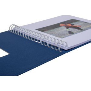 Spiraal album Khari jeans geribbeld wit paginas 24x25 cm
