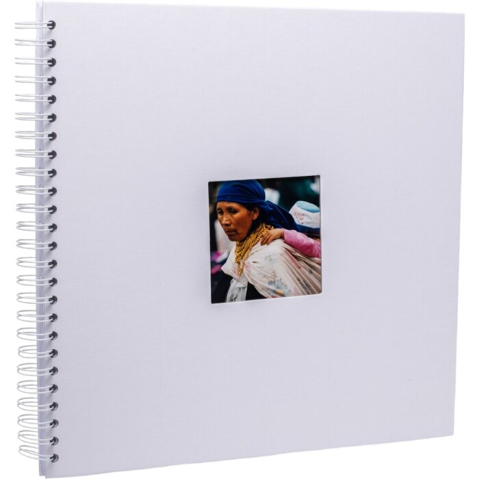 HNFD Spiraalalbum Khari wit geribd 33x33 cm 50 witte bladzijden