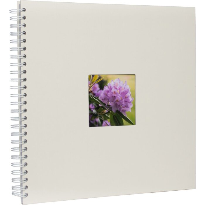 Spiraalalbum Khari ivoor geribd wit blad 33x33 cm
