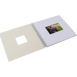 Spiraalalbum Khari ivoor geribd wit blad 33x33 cm