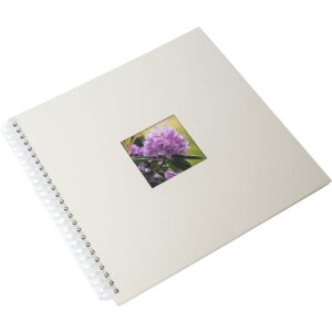 Spiraalalbum Khari ivoor geribd wit blad 33x33 cm