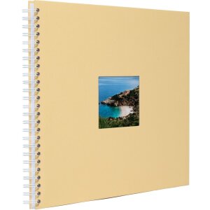 Spiraalalbum Khari meloen geribd wit blad 33x33 cm
