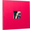 Spiraal Album Khari fuchsia geribbeld wit paginas 33x33 cm