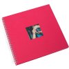 Spiraal Album Khari fuchsia geribbeld wit paginas 33x33 cm