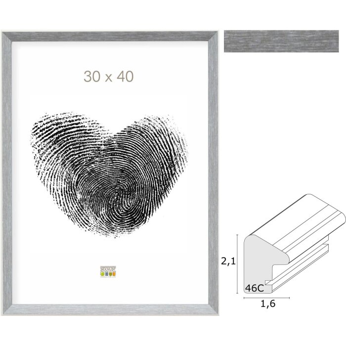 s46ch7 fotolijst in grijs-blauw met witte rand