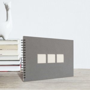 Panodia Spiraal Album Manille 23x34 cm grijs 60 witte paginas