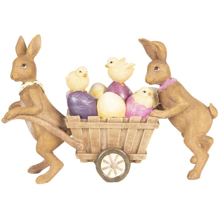 Decoratie konijn met trolley 21x6x14 cm