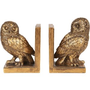 Boekensteun (2-delig) Uilen 12x8x16 cm - 6pr2653
