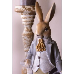 Decoratie Konijn met Hoed 17x9x46 cm - 6pr2602