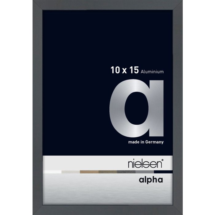 Nielsen Aluminium fotolijst Alpha 10x15 cm donkergrijs glanzend