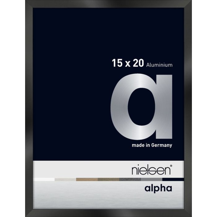 Nielsen Aluminium fotolijst Alpha 15x20 cm geanodiseerd zwart glanzend