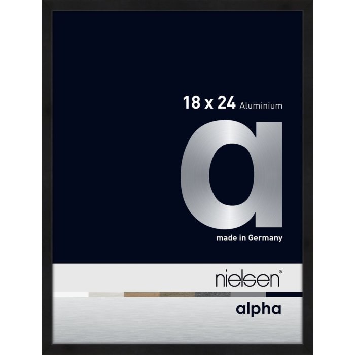 Nielsen Aluminium fotolijst Alpha 18x24 cm geanodiseerd zwart mat