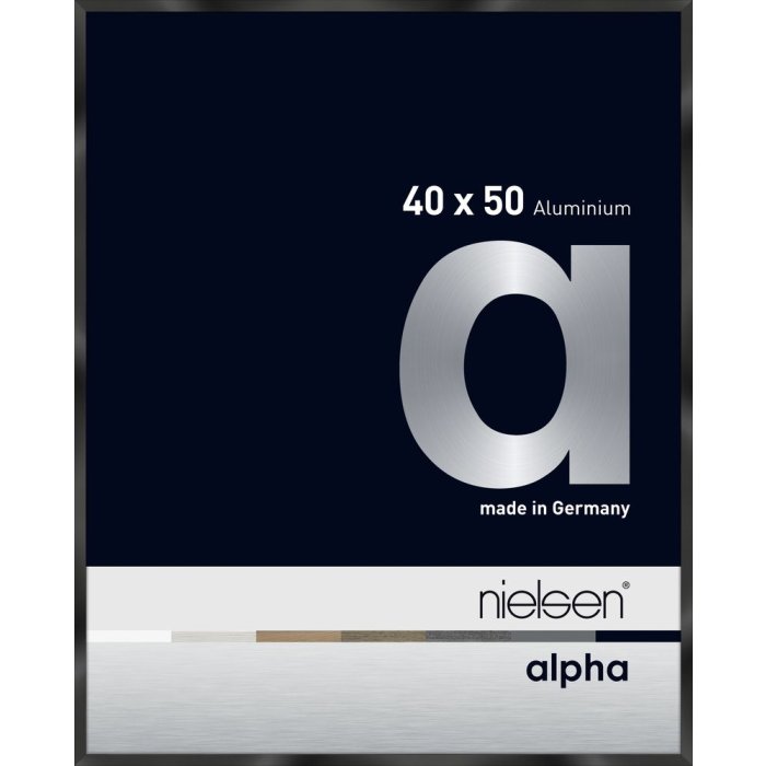 Nielsen Aluminium fotolijst Alpha 40x50 cm geanodiseerd zwart glanzend
