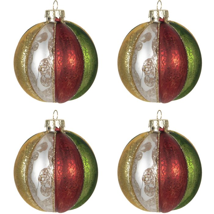 Kerstbal ø 8 cm (set van 4) Clayre en Eef 6gl2736