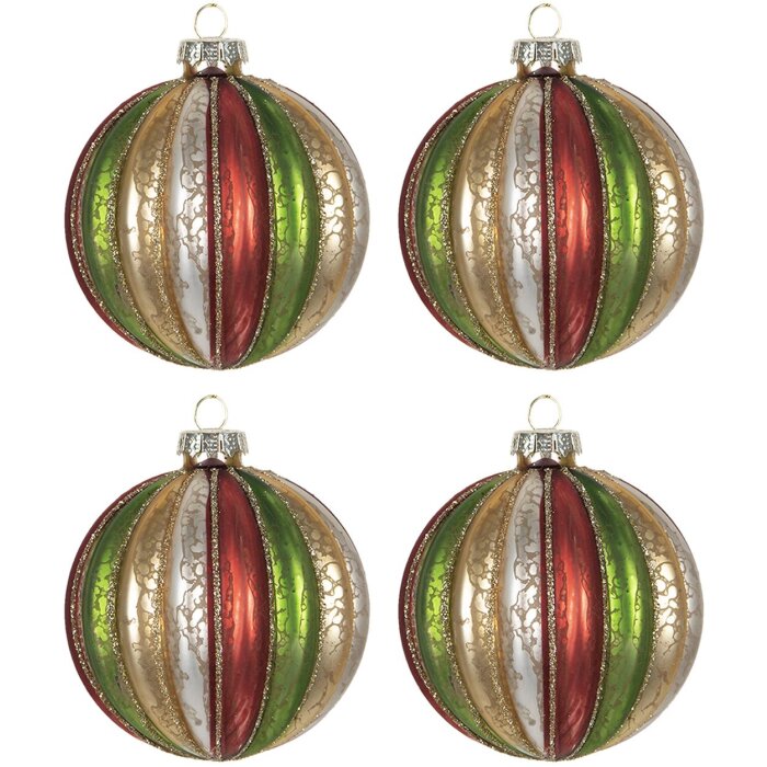 Kerstbal ø 8 cm (set van 4) Clayre en Eef 6gl2737