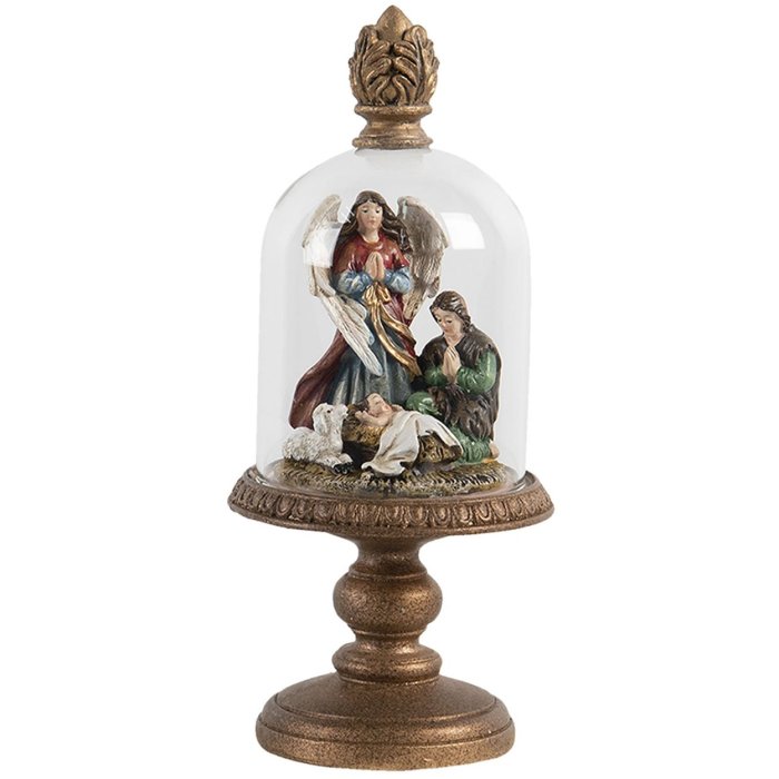 Glazen stolp met versiering ø 9x21 cm Clayre en Eef 6gl2805
