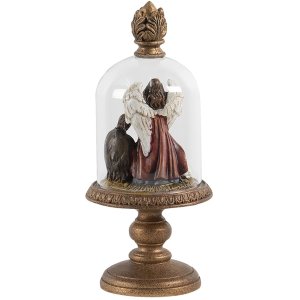 Glazen stolp met versiering ø 9x21 cm Clayre en Eef 6gl2805