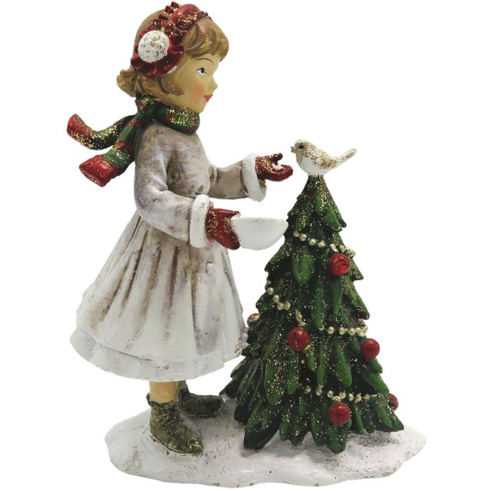 Decoratie Kind met Kerstboom 9x5x12 cm Clayre en Eef 6pr2786