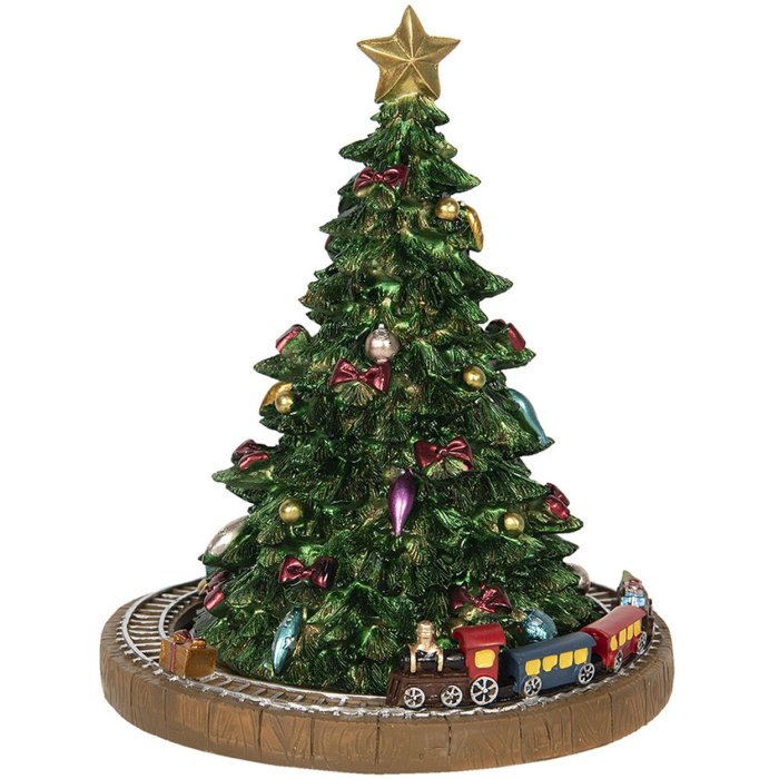 Muziekdoos Kerstboom ø 15x18 cm Clayre en Eef 6pr2845