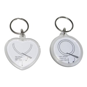 Walther Acryl sleutelhanger voor fotos 3.5x3.5 cm - hart of rond