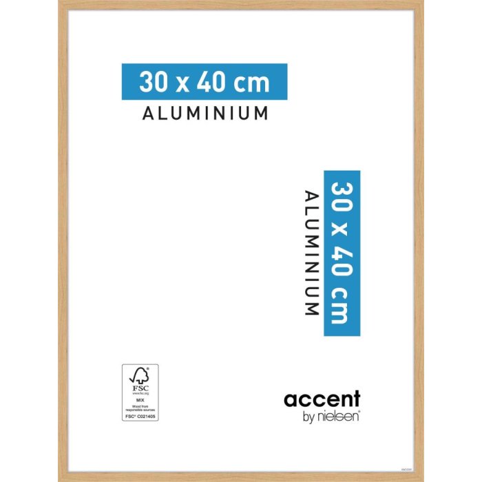 Accent aluminium fotolijst Duo 30x40 cm eiken