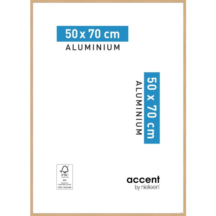 Accent aluminium fotolijst Duo 50x70 cm eik