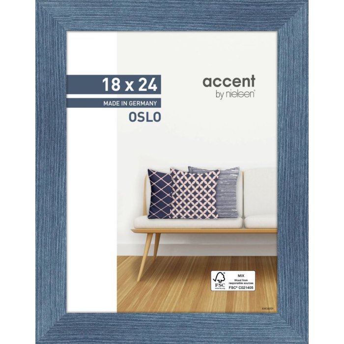Accent houten lijst Oslo 18x24 cm blauw