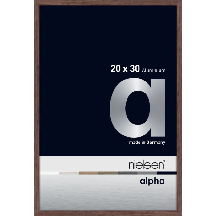 Nielsen Aluminium fotolijst Alpha tcsc 20x30 cm wengé licht