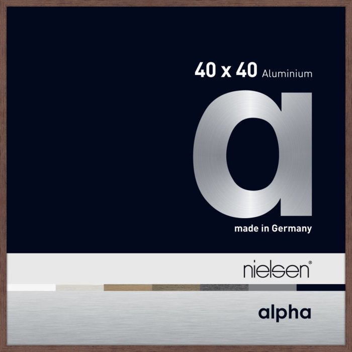 Nielsen Aluminium fotolijst Alpha tcsc 40x40 cm wengé licht
