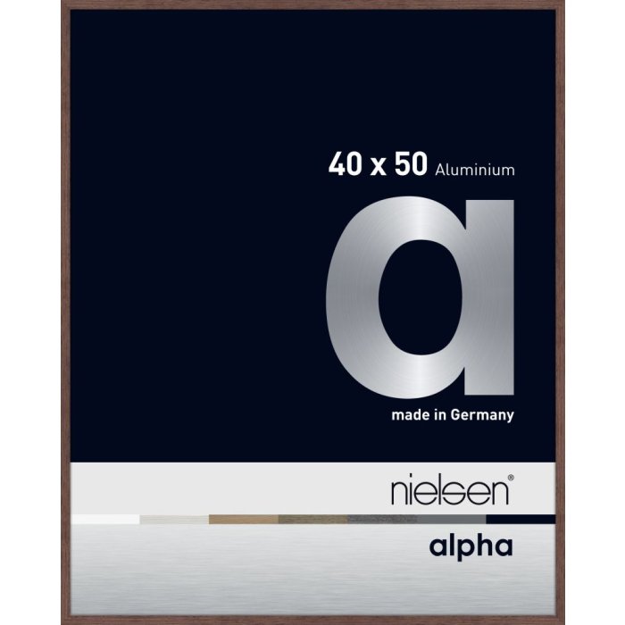 Nielsen Aluminium fotolijst Alpha tcsc 40x50 cm wengé licht