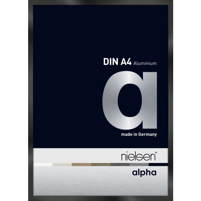 Nielsen Aluminium fotolijst Alpha tcsc 21x30 cm geanodiseerd zwart glanzend