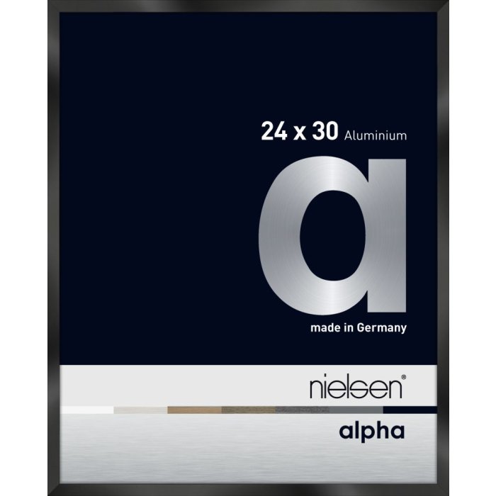 Nielsen Aluminium fotolijst Alpha tcsc 24x30 cm geanodiseerd zwart glanzend