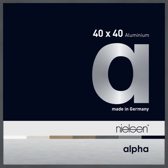 Nielsen Aluminium fotolijst Alpha tcsc 40x40 cm donkergrijs glanzend