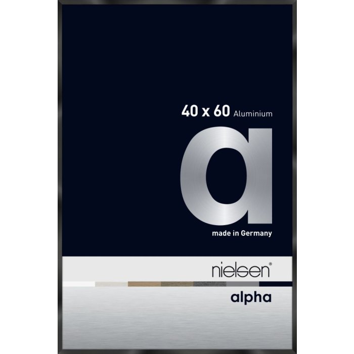 Nielsen Aluminium fotolijst Alpha tcsc 40x60 cm geanodiseerd zwart glanzend