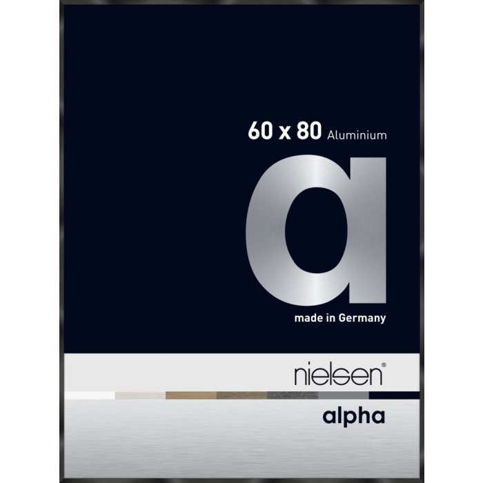 Nielsen Aluminium fotolijst Alpha tcsc 60x80 cm geanodiseerd zwart glanzend