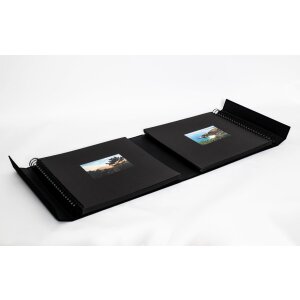 HNFD Fotoalbum Lona zwart linnen 1000 fotos 34,5x33 cm 168 zwarte paginas