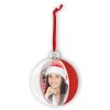Foto Sneeuwbol 10x10 cm Kerstboom Hanger rood
