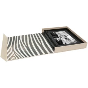 Linnen fotodoos met spiraalalbum 26x32 cm