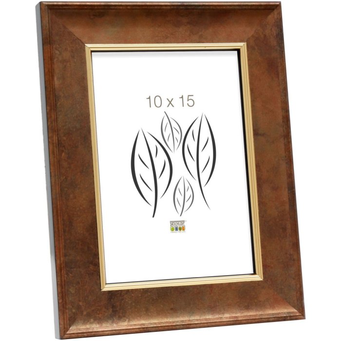 Houten lijst s46ea3 gouden rand 18x24 cm anti-reflecterend glas