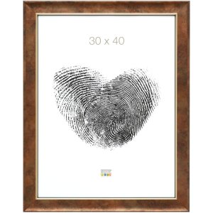 Houten lijst s46ea3 gouden rand 18x24 cm anti-reflecterend glas