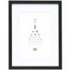 Houten lijst s66kf2 zwart 15x20 cm met passe-partout