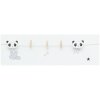 Witte houten wand met wasknijpers en pandapatroon 15x48 cm