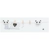 Witte houten wand met wasknijpers en pandapatroon 15x48 cm