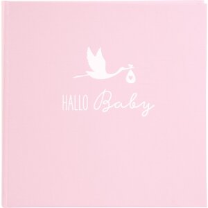 Babyalbum Ooievaar roze 25x25 cm