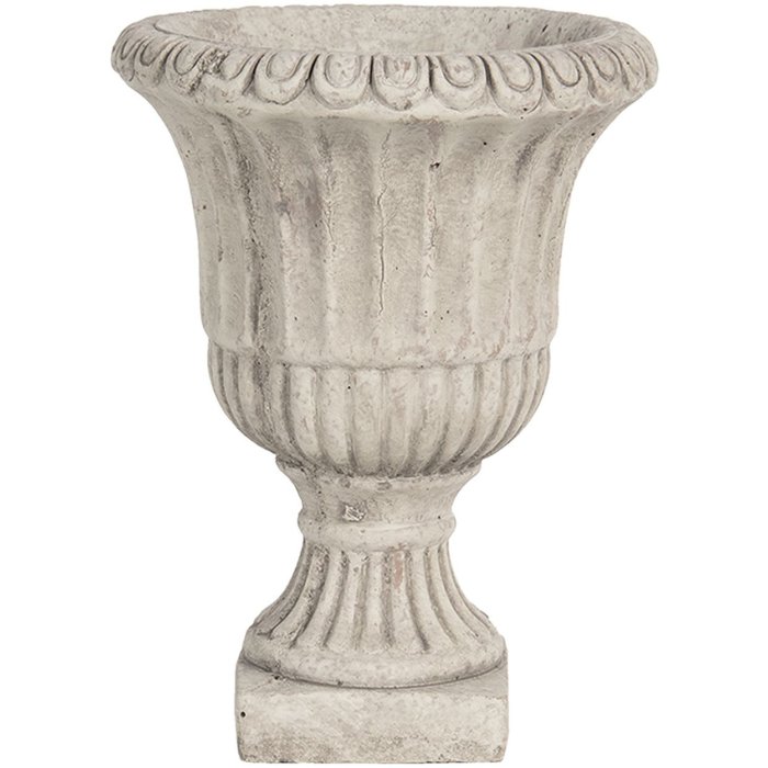 Clayre & Eef 6TE0304 Bloempot Ø 15x20 cm Grijsbruin Stenen Ronde Binnen Bloempot