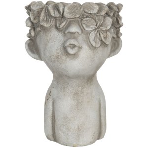 Bloempot 11x11x18 cm grijs 6te0327s