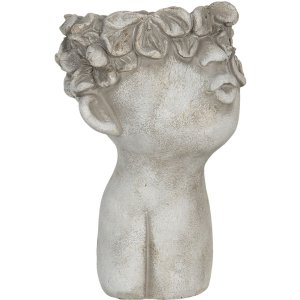 Bloempot 11x11x18 cm grijs 6te0327s