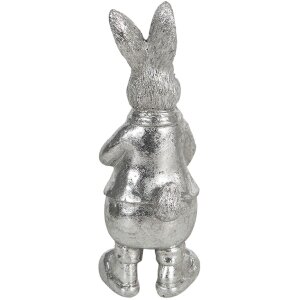 Decoratie Konijn 6x6x13 cm zilver 6pr3096zi