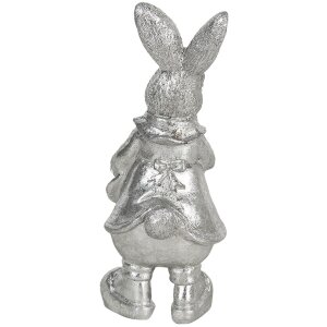 Decoratie Konijn 6x6x13 cm zilver 6pr3097zi
