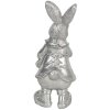 Decoratie Konijn 6x6x13 cm zilver 6pr3097zi